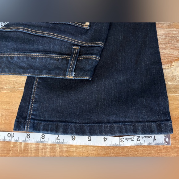 White House Black Market WHBM Dark Blue Skinny Flare Jeans, Size 10 - Picture 13 of 14